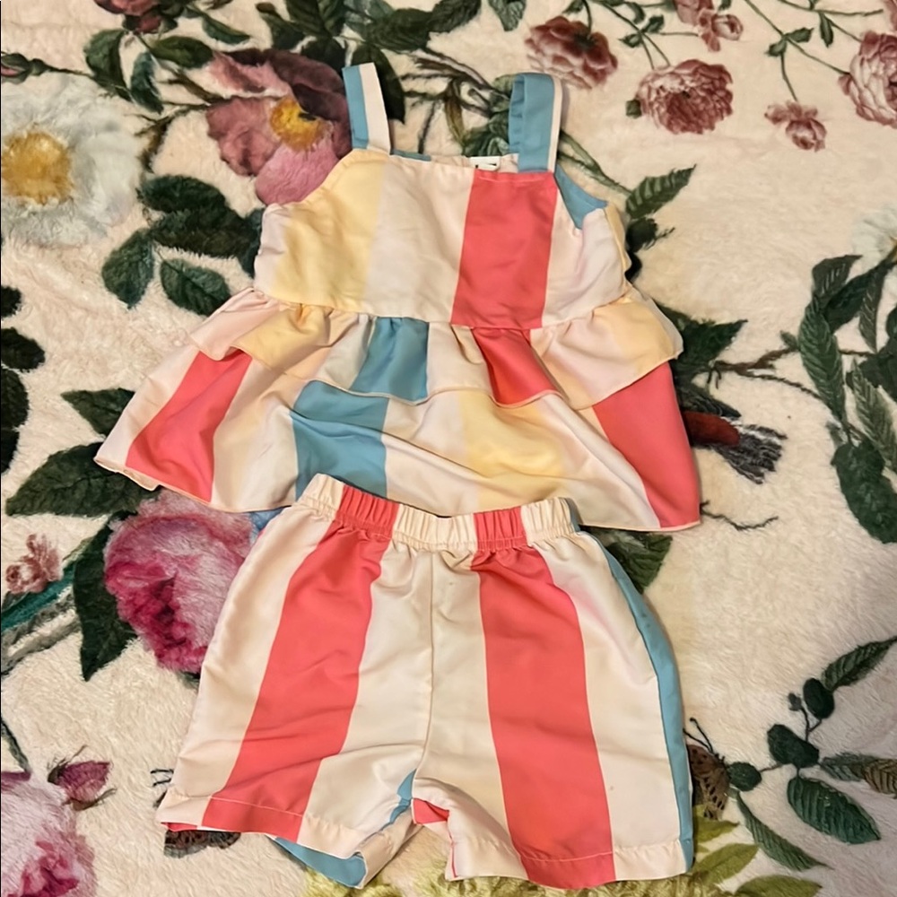 Colorful Striped Kids Bottoms Set